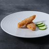 Plato de pasta de diseño único con borde ancho de porcelana blanca para hotel