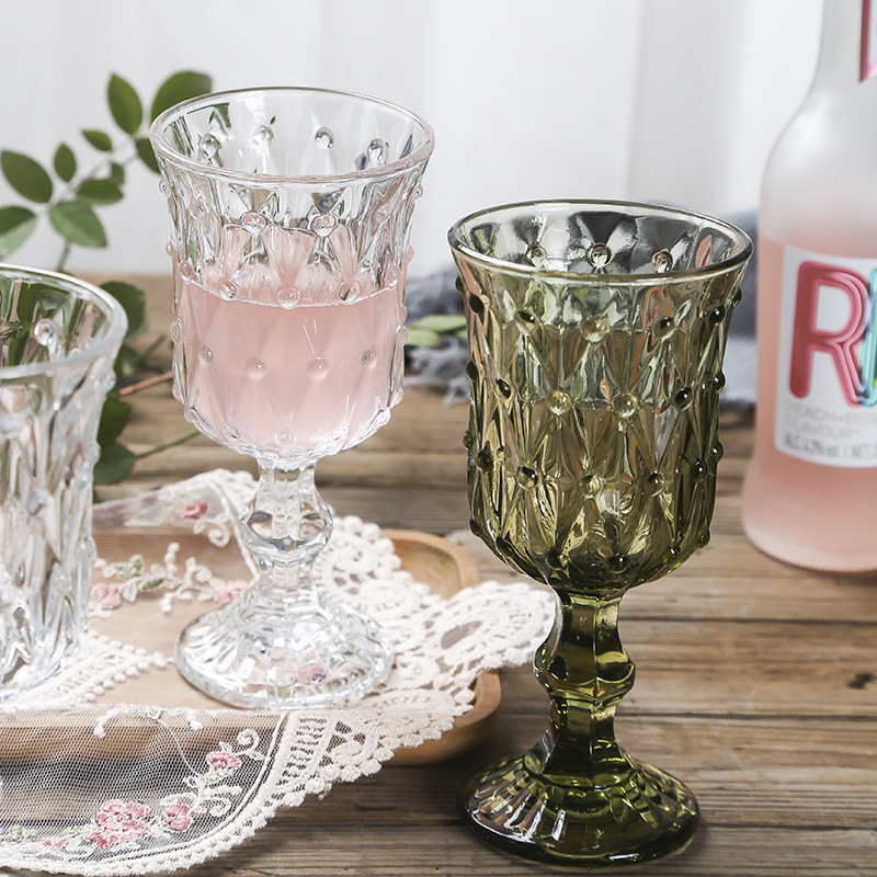 Juego de regalo para el hogar y el restaurante de copas de Bar, copas de color verde blanco de 7,5 oz para vino