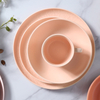 Vajilla de lujo de estilo nórdico, juego de platos de cerámica rosa, vajilla de porcelana, juego