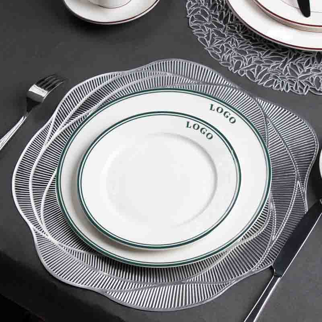 Platos llanos comerciales de porcelana al por mayor para hostelería