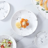 Juego de platos de porcelana blanca y gris para comedor, platos de cerámica modernos de 8 pulgadas, plato caliente para juegos de cena de Hotel, platos de lujo