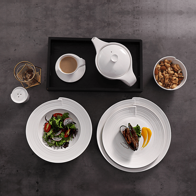 Cocina Hotel Vajilla White Wave Vajilla y platos