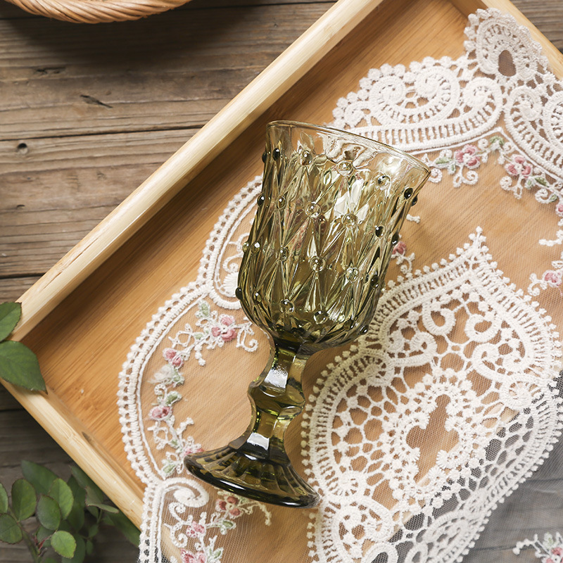 Juego de regalo para el hogar y el restaurante de copas de Bar, copas de color verde blanco de 7,5 oz para vino