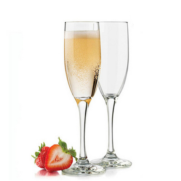 Los regalos de cristal fijaron el vidrio de flauta modificado para requisitos particulares del restaurante de las mercancías del hotel 6oz 7.5oz