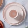 Vajilla de lujo de estilo nórdico, juego de platos de cerámica rosa, vajilla de porcelana, juego