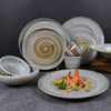 Vajilla de restaurante bajo gres esmaltado, utensilios de cocina, platos de porcelana y vajilla, platos redondos para cenar