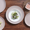 Vajilla rosa de porcelana de nuevo diseño, plato al por mayor, juego de platos de mesa de boda, juego de cena redondo de 12 pulgadas, vajilla