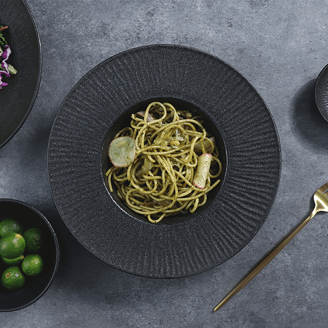 Juego de platos de Sushi de gres Chaozhou, juego de platos de madera rectangulares de cerámica, vajilla de lujo para suministro de restaurante