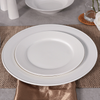 Juego de platos llanos de porcelana blanca, platos de cerámica