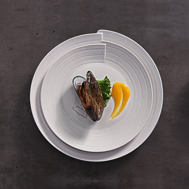 Cocina Hotel Vajilla Juego de cena y platos White Wave