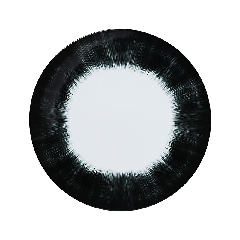 Vajilla nueva de Hotel Ware, plato de comedor, diseño de erizo de marisco, vajilla de porcelana blanca y negra