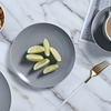 Juego de platos y tazones de color gris oscuro, vajilla moderna para taza de café de porcelana, plato de cerámica de lujo para cena en restaurante