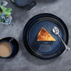 Plato de cerámica, utensilios de cocina de cerámica de porcelana, platos de servicio occidental de color azul oscuro, vajilla mate, juego de cuencos de arroz