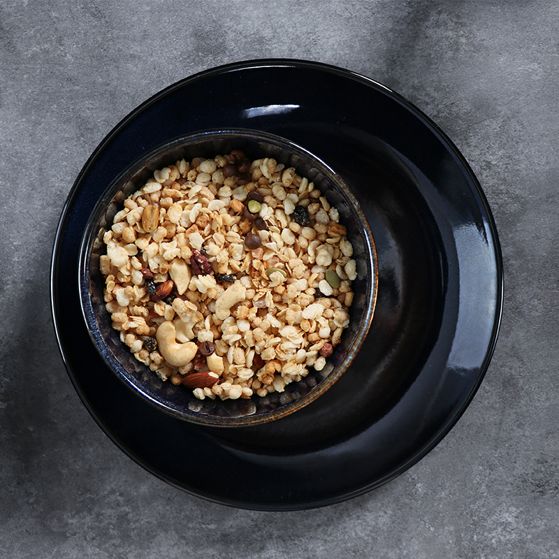 Plato de cerámica, utensilios de cocina de cerámica de porcelana, platos de servicio occidental de color azul oscuro, vajilla mate, juego de cuencos de arroz