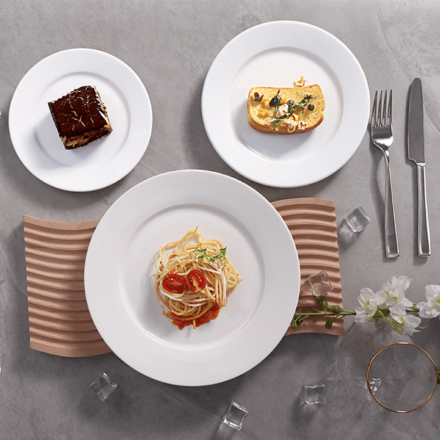 El aperitivo de cerámica de encargo blanco del partido platea el plato de cena de la porcelana para el hotel de los restaurantes