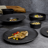 Vajilla negra mate Platos de entrada de restaurante japonés Juegos de platos negros Vajilla