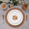 Juego de platos llanos de porcelana blanca, platos de cerámica
