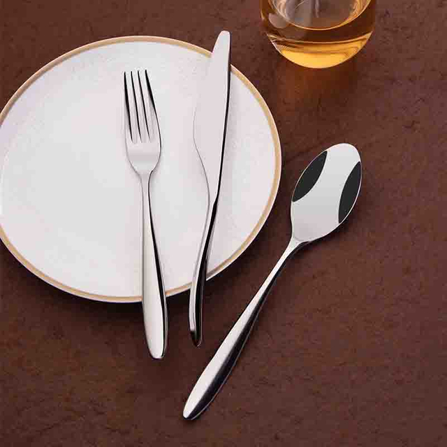 Juego de cubiertos de acero inoxidable para hotel, cubiertos 304