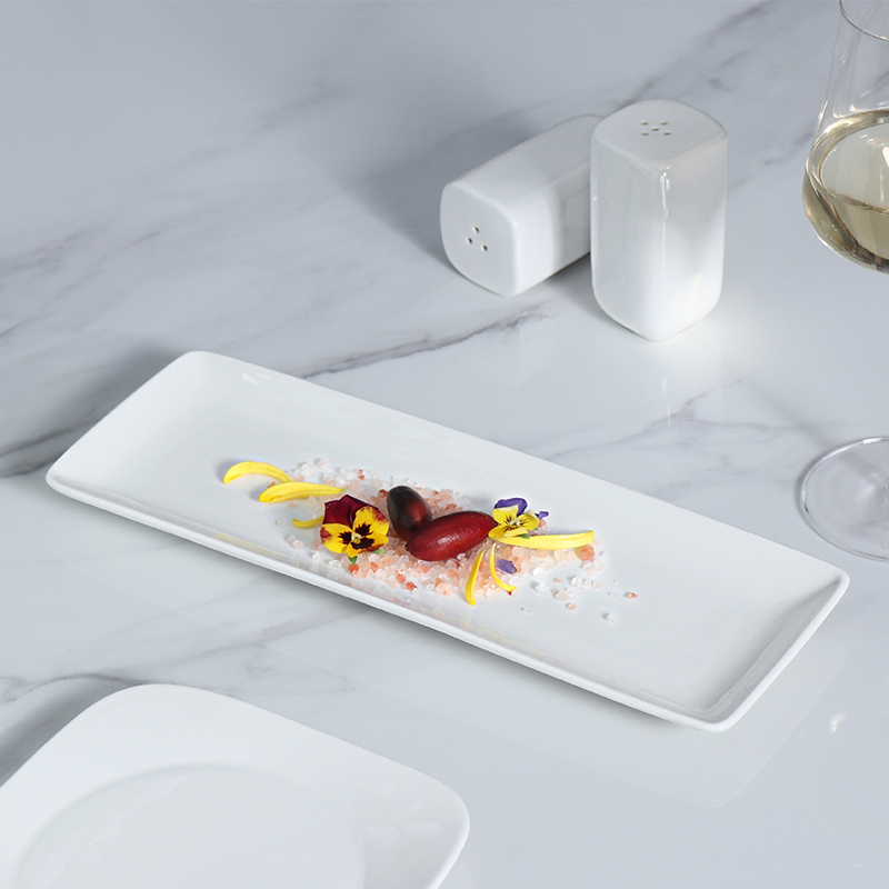 Plato de porcelana blanca Plato de cena cuadrado moderno