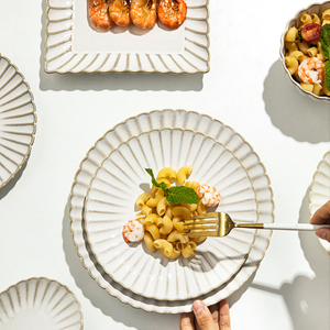 Vajilla blanca de lujo para restaurante, juego de platos, vajilla de cerámica blanca, vajilla de cerámica para cena
