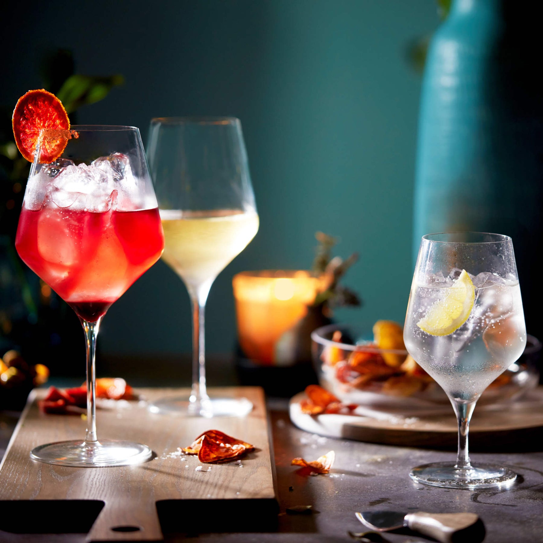 Vasos para beber de hospitalidad sin plomo de 16 onzas Copa de vino con tazón angular