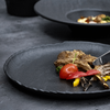 Vajilla negra mate Platos de entrada de restaurante japonés Juegos de platos negros Vajilla