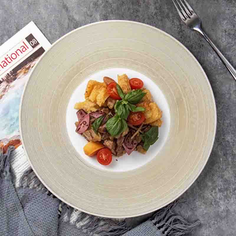 Fabricante mayorista de platos de porcelana para restaurante