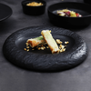 Vajilla negra mate Platos de entrada de restaurante japonés Juegos de platos negros Vajilla