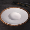 Vajilla moderna de lujo para restaurante, vajilla de cerámica negra de 8 pulgadas para comedor y restaurante, plato de porcelana, vajilla