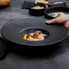 Vajilla negra mate Platos de entrada de restaurante japonés Juegos de platos negros Vajilla