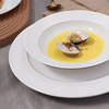 Juego de platos llanos de porcelana blanca, platos de cerámica