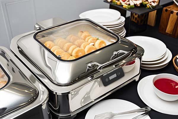 Platos calentadores para catering y eventos