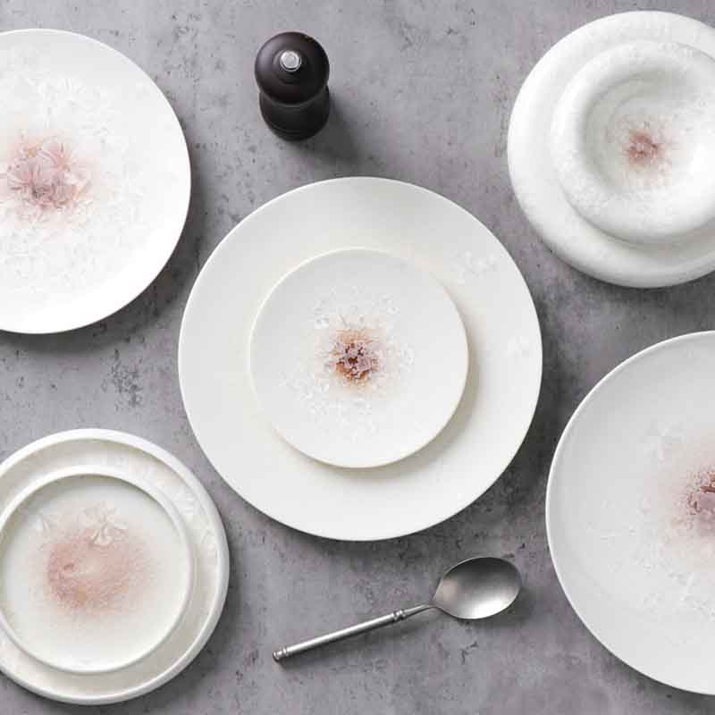 Fabricante de vajillas de cerámica con placa de porcelana para hotel