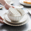 Vajilla blanca de lujo para restaurante, juego de platos, vajilla de cerámica blanca, vajilla de cerámica para cena