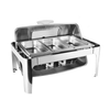 Plato de frotamiento de Buffet con tapa Rectangular Visible, calentador de acero inoxidable, platos de frotamiento, calentador de alimentos, estufas para bufé para alquiler de Catering
