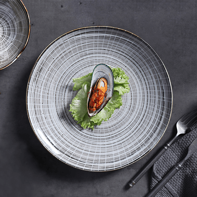 Plato redondo de porcelana de 25 cm para restaurante Super placas de gres para Amazon 