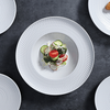 Proveedor de hoteles de Guangzhou, platos blancos para cenar, plato de cerámica para fiestas, plato de porcelana blanca personalizado para restaurante