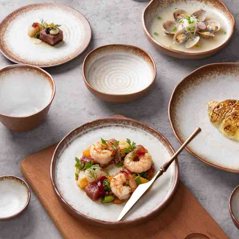 Fabricante de vajillas de porcelana para platos de restaurante comercial
