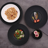 Vajilla moderna de lujo para restaurante, vajilla de cerámica negra de 8 pulgadas para comedor y restaurante, plato de porcelana, vajilla
