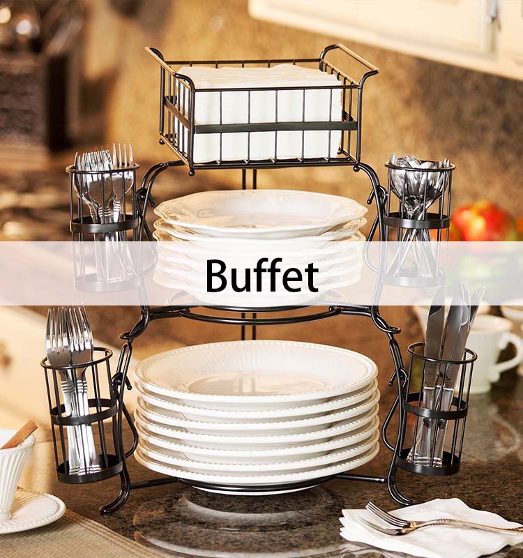 Arreglo de vajilla de buffet