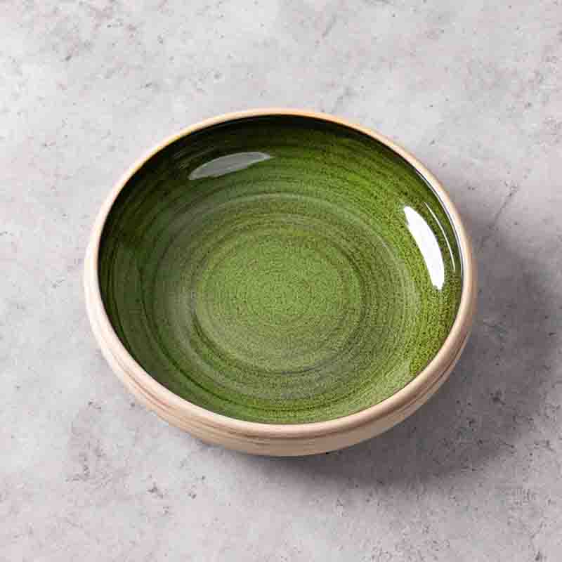 Platos de restaurante a granel Vajilla de porcelana verde