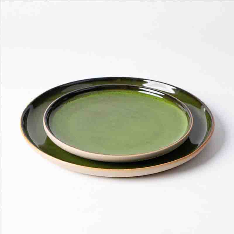 Platos de restaurante a granel Vajilla de porcelana verde