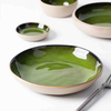 Platos de restaurante a granel Vajilla de porcelana verde