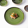 Platos de restaurante a granel Vajilla de porcelana verde